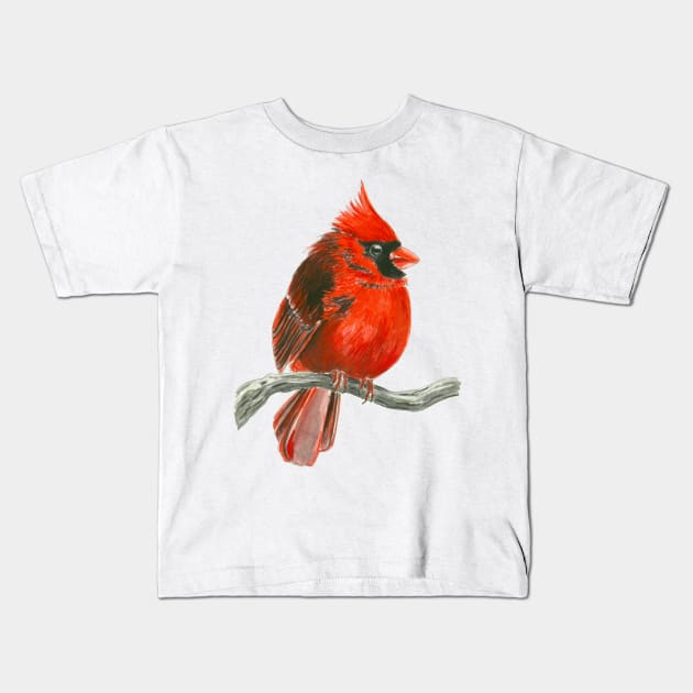 Cardinal bird Kids T-Shirt by katerinamk